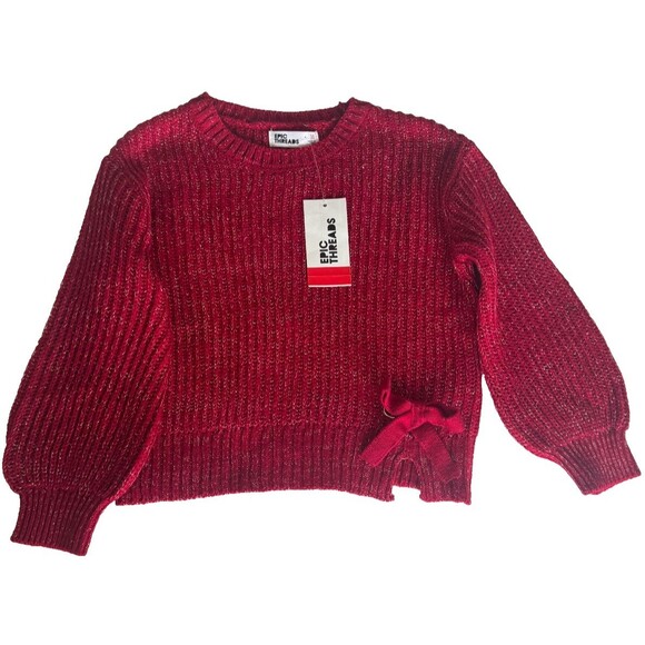 Epic Threads Sweater Girls 3T NEW Cherry Red Back to School Photoshoot Holiday - Picture 1 of 9